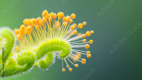 Sensitive Plant Macro: Nastic Movement, Pollen, Green, Yellow, Nature photo