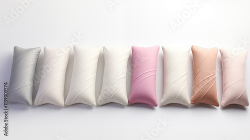 Elegant Arrangement of Luxurious Decorative Pillows in Soft Pastel Shades for Chic Interiors