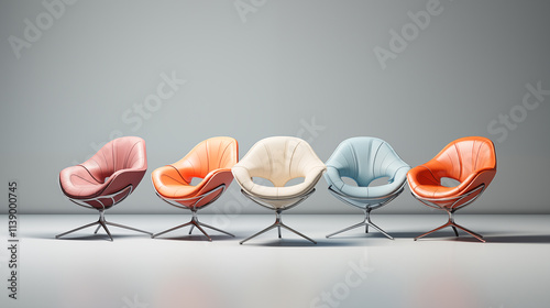 Elegant Collection of Stylish Modern Chairs in Light Background Showcasing Contemporary Design Aesthetics and Comfort
