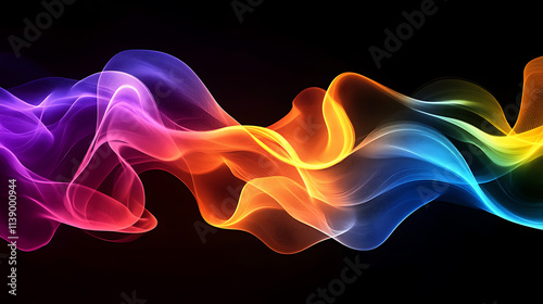 Vibrant Hues of Abstract Smoke Art Flowing in Digital Spectrum