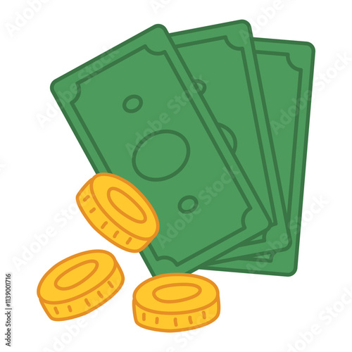 money coins and bills business design