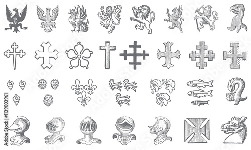 Heraldics symbol collection