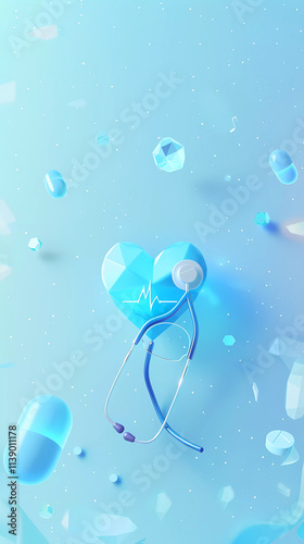 The World Health Day Concept Background with Copy Space for Awareness Messages. Ideal for healthcare promotions, educational content, and health awareness campaigns.