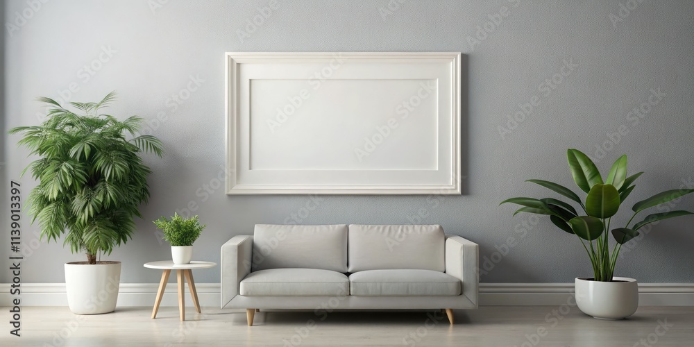 Modern minimalist white frame mockup; perfect for showcasing artwork in home décor gallery wall displays. Modern minimalist white frame mockup; perfect for showcasing artwork in home décor gallery wall displays.