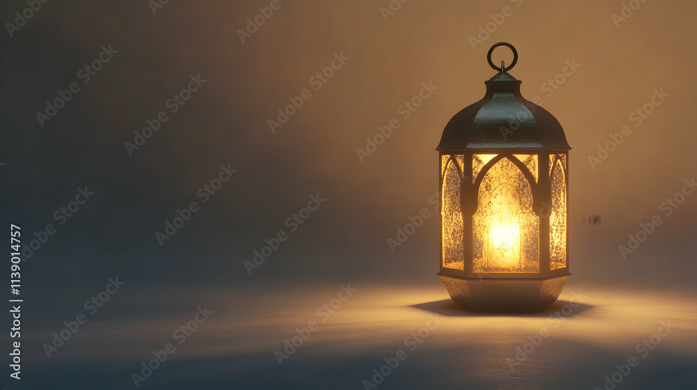 Illuminated Lantern Casting Warm Glow in Dusk Illuminated Lantern Casting Warm Glow in Dusk