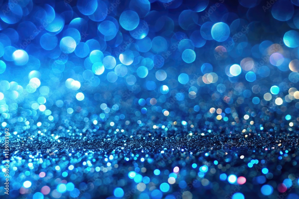 Shimmering blue glitter creates a sparkling, abstract backdrop. Shimmering blue glitter creates a sparkling, abstract backdrop.