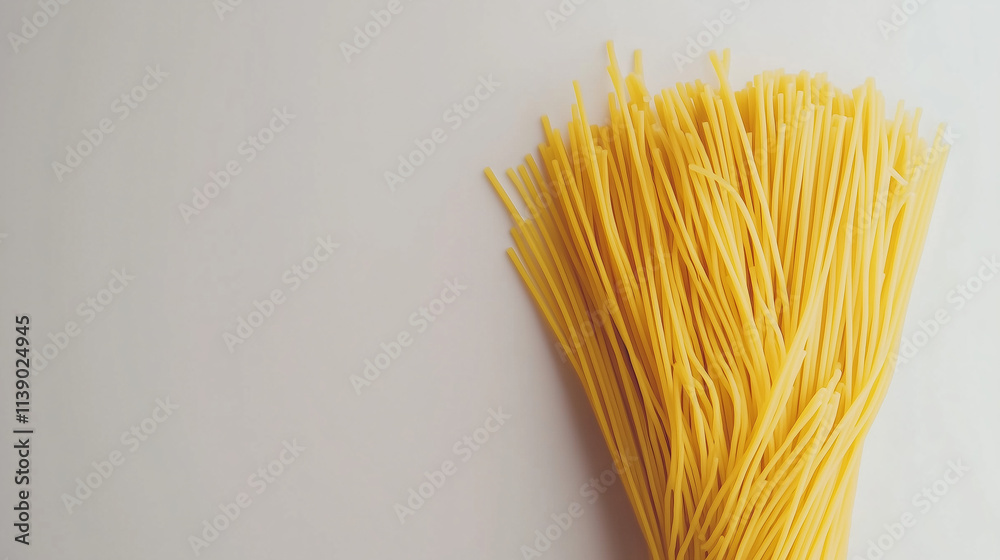 Simple and classic spaghetti, isolated on a white background, showcasing a timeless pasta dish Simple and classic spaghetti, isolated on a white background, showcasing a timeless pasta dish