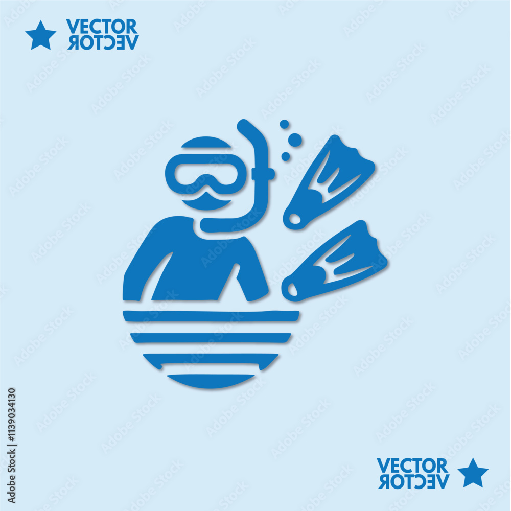 Fototapeta premium Holiday Diving activities logo vector