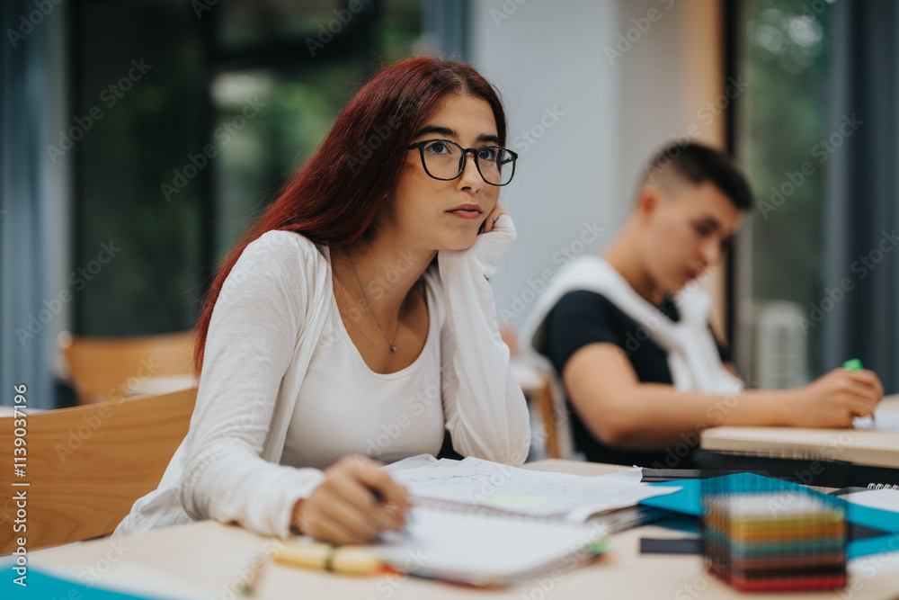 Students are seen focused on their work in a contemporary classroom setting. The scene captures a sense of concentration and academic engagement, highlighting the importance of education and learning. Students are seen focused on their work in a contemporary classroom setting. The scene captures a sense of concentration and academic engagement, highlighting the importance of education and learning.