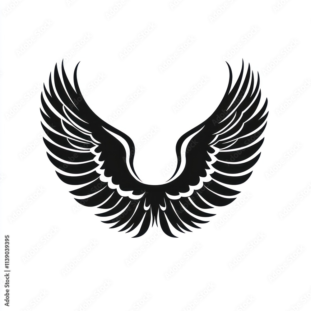 Black stylized wings design.