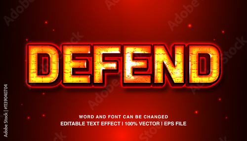 editable defend orange neon typeface
