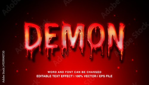 demon red editable text effect