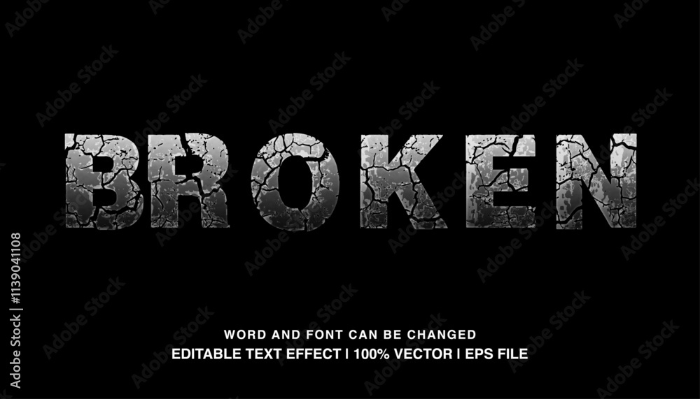 editable broken typeface
