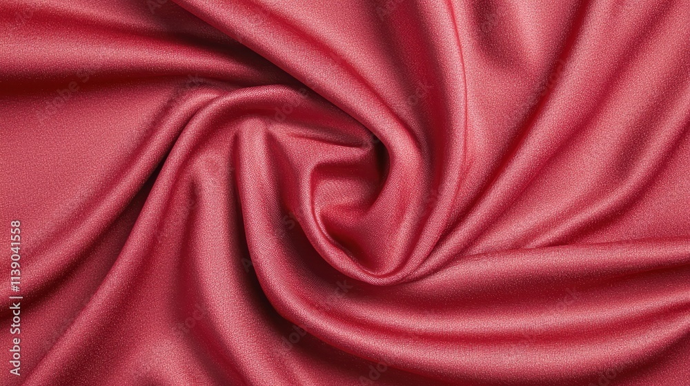 Obraz premium Elegant Red Silk Fabric Surfacing with Soft Textures and Waves