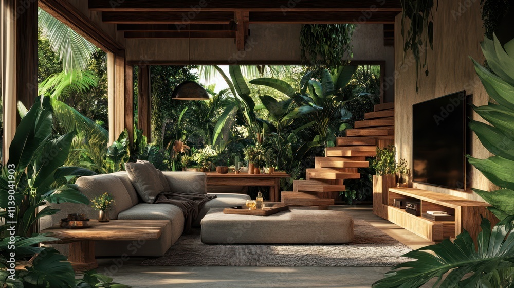 A modern house in Hanoi Vietnam with an indoor A modern house in Hanoi Vietnam with an indoor