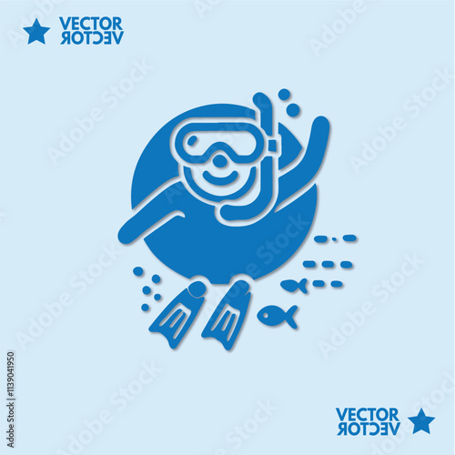 Holiday Diving activities logo vector