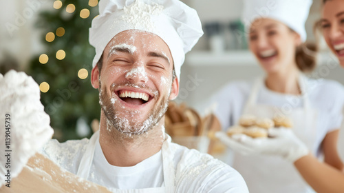 platonic love and quality time. Baking cookies with friends home kitchen fun activity cozy environment joyful moments celebrating platonic love and quality time