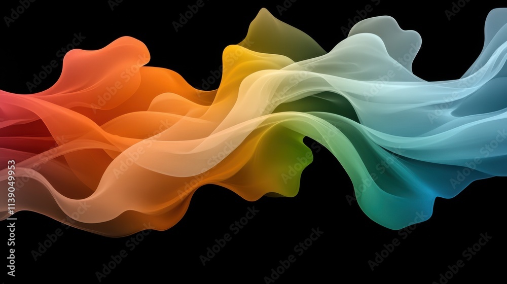 Fototapeta premium Dynamic Flowing Abstract Wave Patterns Digital Art Studio Graphic Design Colorful Gradient Close-up View Visual Aesthetics for Creative Projects