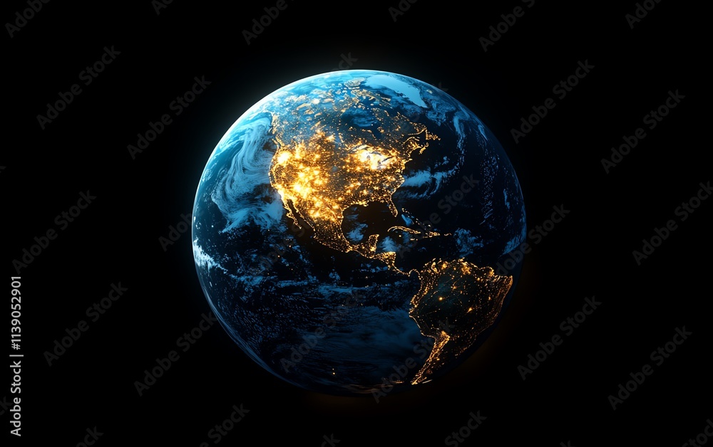 A 3D model of Earth with continents interlinked by glowing digital networks, representing global technology, communication, and business Generative AI, clean and impactful A 3D model of Earth with continents interlinked by glowing digital networks, representing global technology, communication, and business Generative AI, clean and impactful