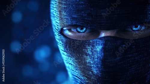 Stealthy ninja action urban night scene digital art mysterious atmosphere close-up view intriguing character concept photo