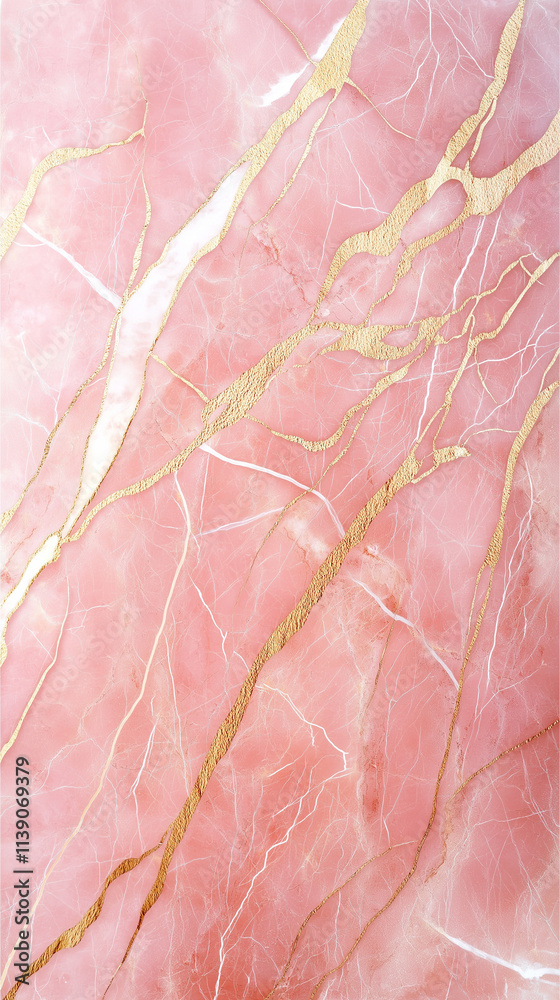 Background,marble slab with pink base, elegant gold and white veins, smooth and glossy surface Background,marble slab with pink base, elegant gold and white veins, smooth and glossy surface
