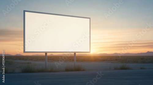 Billboard advertising sunset landscape outdoor display scenic location minimalist design open viewpoint for marketing impact photo