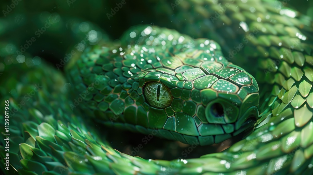 Fototapeta premium Emerald Green Snake Eye Closeup