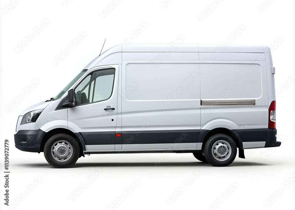 Clean Delivery Van Mockup - White Cargo Carrier Clean Delivery Van Mockup - White Cargo Carrier