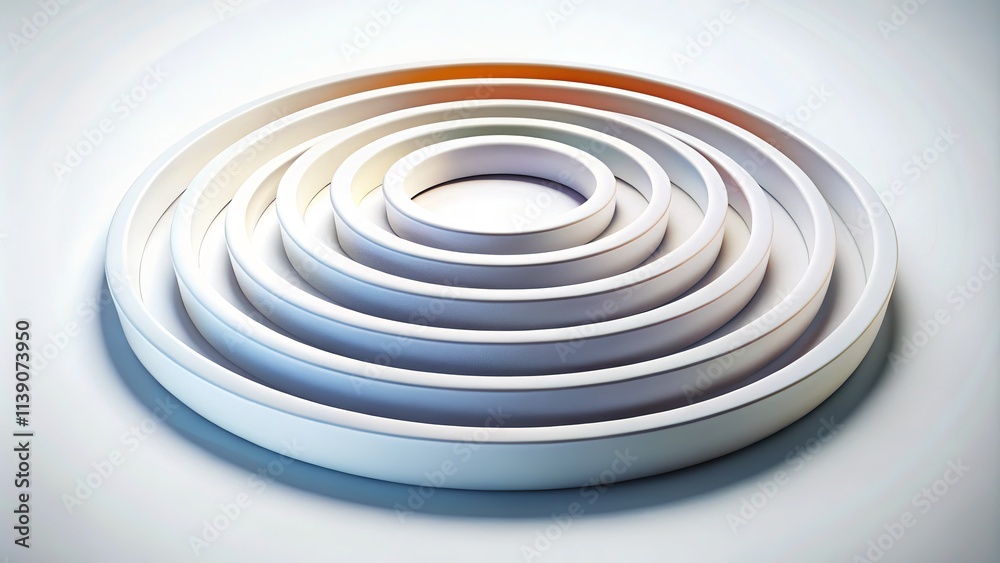Concentric Circles Diagram Template, 7 Layers, White Background Concentric Circles Diagram Template, 7 Layers, White Background