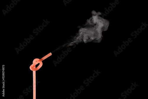 Plastic bio degradable straws with mist shooting from straws creating unique patterns