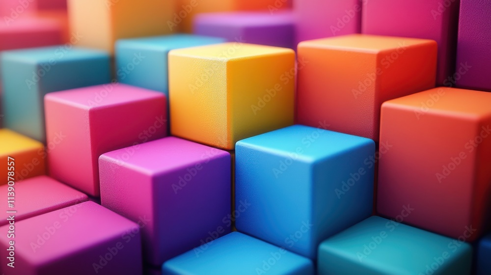 colorful blocks 3d rende colorful blocks 3d rende