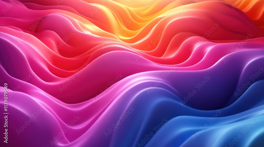 Obraz premium colorful wavy lines 3d rende