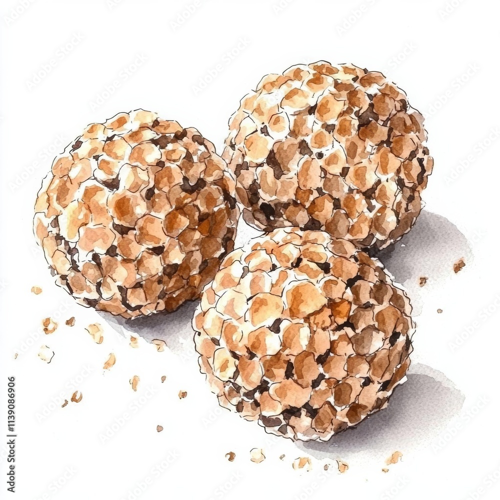 Black truffle mushrooms and dry slices, Watercolor hand drawn illustration, isolated on white background , isolated on white background, , copy space, copy space for text, Black truffle mushrooms and dry slices, Watercolor hand drawn illustration, isolated on white background , isolated on white background, , copy space, copy space for text,