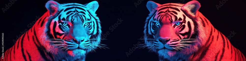 Fantasy tiger with glowing stripes probing through a dark environment gigapixel format vivid colors Fantasy tiger with glowing stripes probing through a dark environment gigapixel format vivid colors