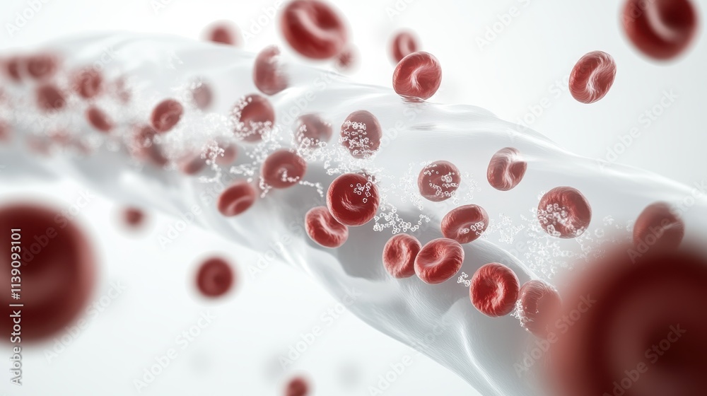 Microscopic Journey: Red blood cells flow through a vein, a mesmerizing glimpse into the intricate world of human biology. Microscopic Journey: Red blood cells flow through a vein, a mesmerizing glimpse into the intricate world of human biology.