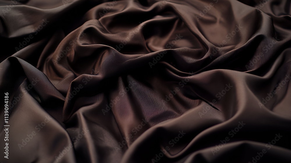 Fototapeta premium Dark Brown Fabric Draped in Soft Waves