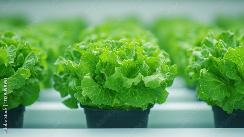 Fresh Green Lettuce Growing in Hydroponic System for Healthy Eating Fresh Green Lettuce Growing in Hydroponic System for Healthy Eating