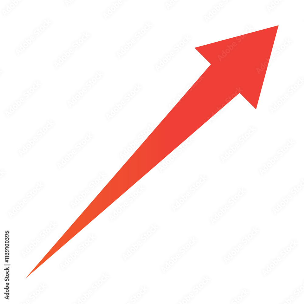 Clip art of rising arrow in business red Clip art of rising arrow in business red