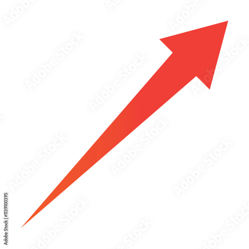 Clip art of rising arrow in business red