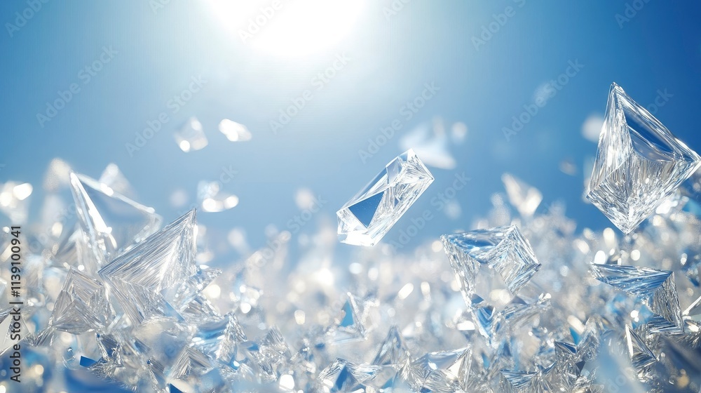 Iridescent crystals glimmering in sunlight Iridescent crystals glimmering in sunlight