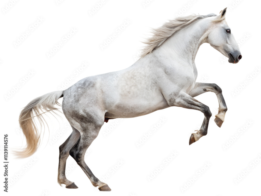 Photograph a horse leaping on mid-air isolated on a transparent background Photograph a horse leaping on mid-air isolated on a transparent background