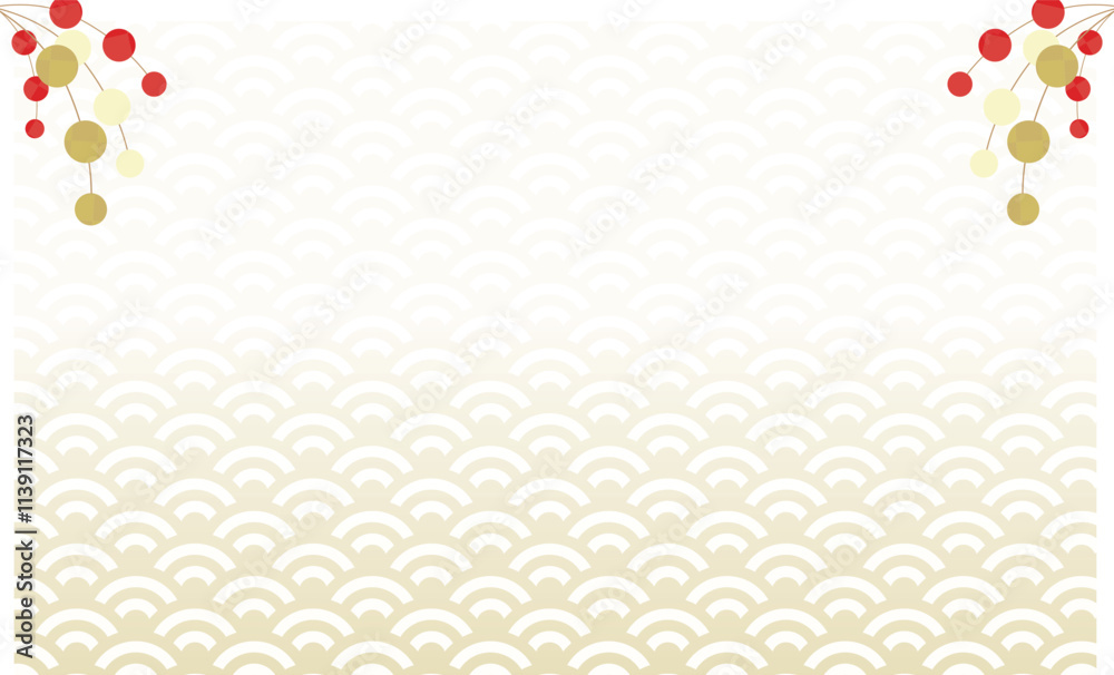 お正月の和風背景イラスト素材 お正月の和風背景イラスト素材
