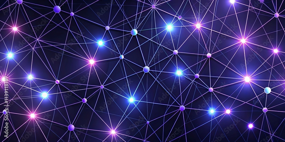 Abstract Network Connection Illuminated Nodes and Lines Forming a Complex Web of Interconnections Abstract Network Connection Illuminated Nodes and Lines Forming a Complex Web of Interconnections