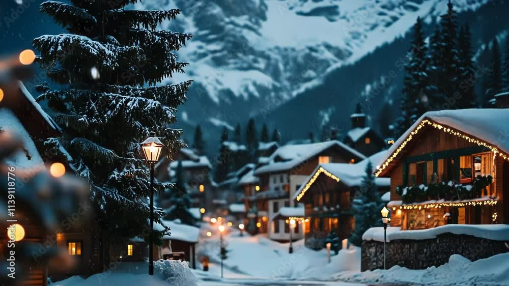 Enchanted Snowy Village at Christmas Enchanted Snowy Village at Christmas