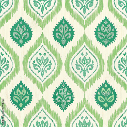 Seamless Ikat Pattern for Fabric and Packaging Design
