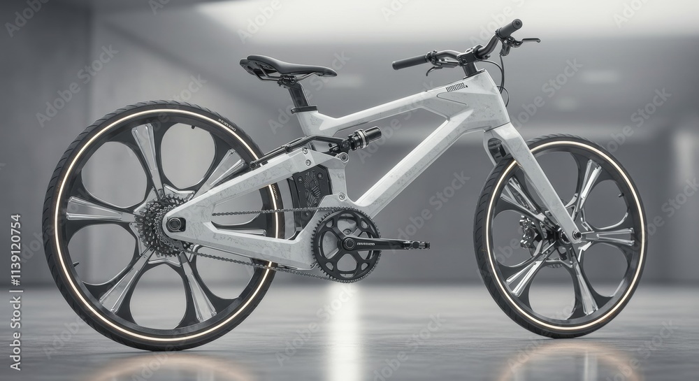 Obraz premium futuristic bicycle in minimalistic background, modern design