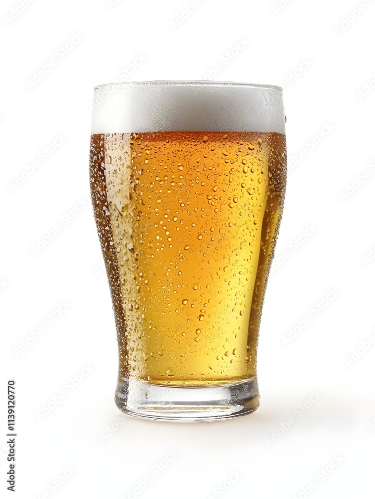 A Glass of Cold Beer with Condensation A Glass of Cold Beer with Condensation