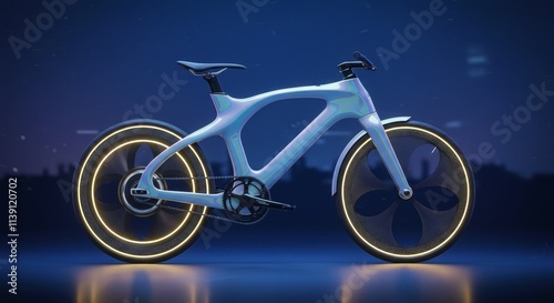 futuristic bicycle in minimalistic background, modern design photo