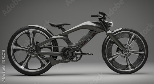 futuristic bicycle in minimalistic background, modern design photo