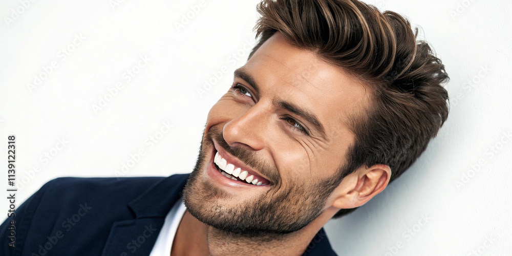 Obraz premium Close-Up Photo Portrait of a Handsome Man Smiling 